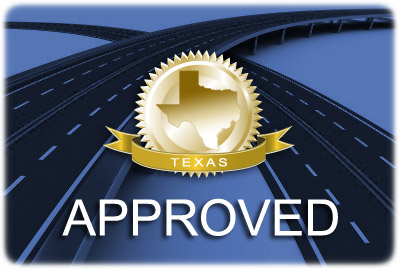 Texas flag indicating approval by the State of Texas